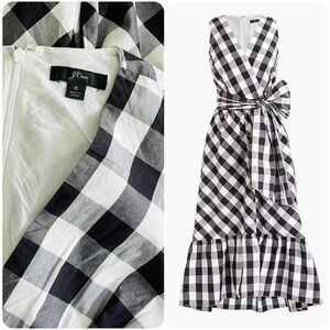 J. Crew Faux Wrap Gignham Dress